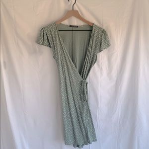 Brandy Melville Sage wrap dress
